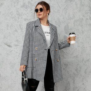 Gingham Double Breasted Blazer